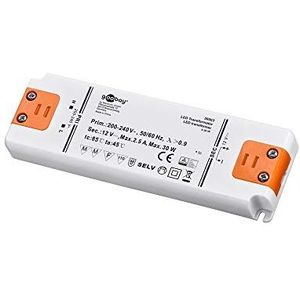 Goobay 30.000 led transformator, 12V (DC)/6W, 12V DC voor led's tot 6W totale belasting