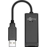 Goobay USB 2.0 Fast Ethernet Netwerk Converter, Zwart, 0,1 m (0.10 m), Netwerkkabel