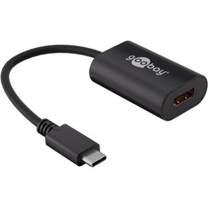 Goobay USB-C™ Adapter, Schwarz, 0.2 m - USB-C™ Stecker > HDMI™ Standard-Buchse (Typ A) (38532)