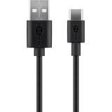 goobay Ladekabel mit Adapter schwarz, Kabellänge: 1,0 m, 12 Watt