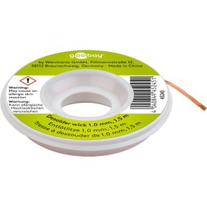 goobay - Entl&#246;tlitze 1 mm zur Entfernung von L&#246;tzinn an L&#246;tstellen 1,5 m - reiner Kupfer, gute W&#228;rmeleitf&#228;higkeit