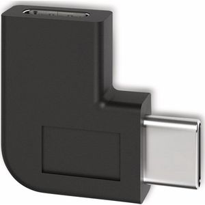 USB-C naar USB-C adapter - haaks naar links/rechts - USB3.0 - tot 20V/3A / zwart