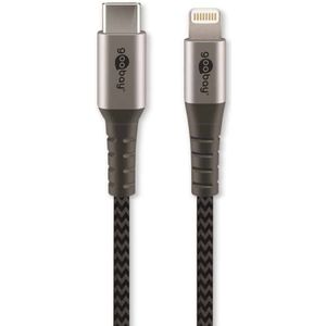 Goobay 8-pins Lightning naar USB-C kabel - USB2.0 - tot 60W / nylon - 2 meter