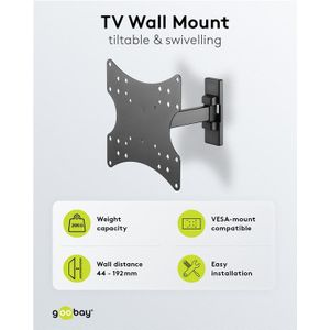 TV muurbeugel voor 23-42 inch schermen - Basic - Full Motion - Tot 20kg - Zwart