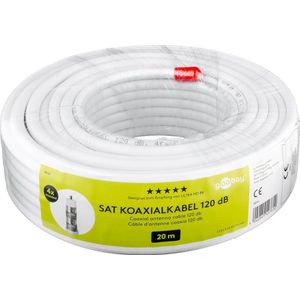 Goobay - 49761 - SAT-kabel - Wit - 20 Meter - 4-voudig Afgeschermd