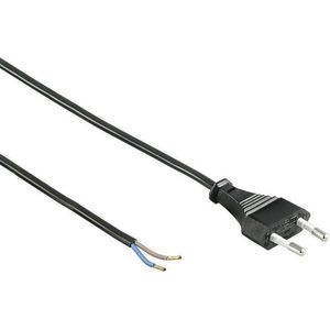 CEE 7/16 - 2-aderig Open Eind Stroomkabel - 2x 0,75mm / Zwart - 1,5 Meter