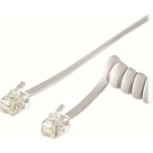 Goobay Telefoon spiraalkabel RJ10 - RJ10 - 1:1 aangesloten / wit - 2 meter