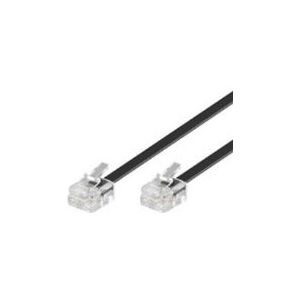 goobay - Telefonkabel (Modularkabel), schwarz, 3m - Kupferkaschierter Aluminiumleiter (CCA), RJ11-Stecker (6P4C) &amp;gt; RJ11-Stecker (6P4C)