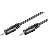 2,5mm Stereo Jack Kabel - 1,5 meter - Zwart