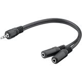 Goobay 3,5mm Jack stereo audio splitter - zwart - 0,20 meter