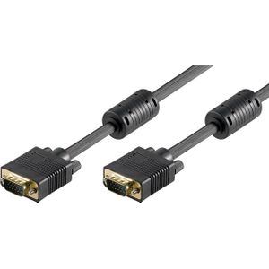 Goobay 50491 Full HD SVGA monitorkabel, verguld, VGA-stekker (15-pins) naar VGA-stekker (15-pins), 10 meter, zwart