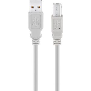 Goobay 50954 Hi-Speed USB 2.0-kabel, grijs, type B, CU, 3 m lengte