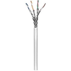 S/FTP CAT6 Gigabit netwerkkabel met vaste aders - AWG23 - LSZH / grijs - 100 meter