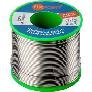 L tzinn 1,0 mm 250 g rol 51123 Materiaal: L-Sn/Ag 3,5%/Cu 0,7% LZ 1.0 250g fixpoint - loodvrij,