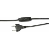 GOOBAY Euro-Netzkabel mit Schnur-Zwischenschalter, schwarz