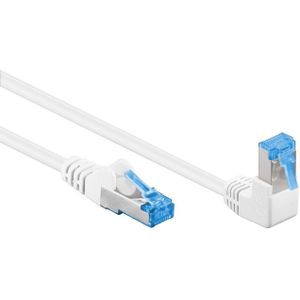 S/FTP CAT6A 10 Gigabit Netwerkkabel - 1 kant haaks - CU - LSZH - 1 meter - Wit