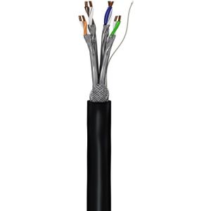 S/FTP CAT7 10 Gigabit 600 MHz outdoor netwerkkabel met vaste aders - AWG23 / zwart - 100 meter