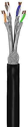 goobay 53867 Cat 7 Outdoor Netzwerkkabel, Verlegekabel, S/FTP (PiMF), OFC, 600 MHz, 2-fach geschirmt, AWG 23/1, PE Mantel, schwarz, 50m