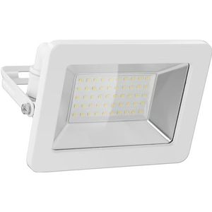 Goobay 53875 LED-schijnwerper met 50 W, LED-spot met 50 W, neutraal wit licht, 4000 K, 4250 lumen, stralingshoek 100 graden, beschermingsklasse IP65, wit