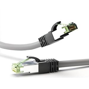 Goobay 55144 RJ45 Patchkabel mit CAT 8.1 S/FTP Rohkabel / RJ45 Stecker / 8K Gaming PS5 Playstation 5 / 2.000 MHz / OFC Netzwerkkabel / Grau / LAN Kabel 25m