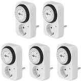 Goobay tijdschakelklok set van 5 stuks - mechanisch (96 schakelingen per 24u) - voor binnen / wit