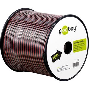 Goobay - Luidsprekerkabel 2 x 1.00mm² - Rood/zwart - 100 m