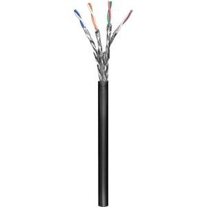 CAT6 S/FTP 100 meter buitenkabel op rol soepel zwart CCA - netwerkkabel