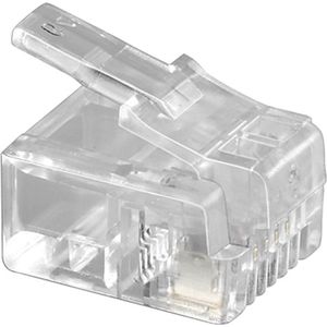 RJ11 Krimp Connectoren - 6P4C - Transparant - 10 Stuks