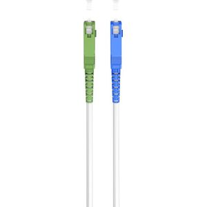 Glasfaserkabel (ftth), Singlemode (OS2) White, (Simplex), 5 m, sc-apc (8°) Stecker sc-upc Stecker, halogenfreier Kabelmantel (lszh),