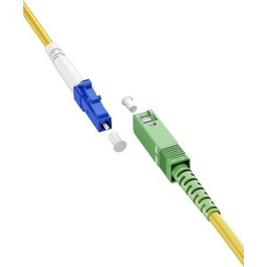 goobay 59649 Câble à fibre optique (FTTH) / monomode (OS2) Simplex/SC APC (8°) mâle vers LC-UPC (8°) mâle/Câble à fibre optique / 2 mètres