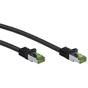 Goobay RJ45 patchkabel met CAT 8.1 S/FTP ruwe kabel, zwart (S/STP, S/FTP, CAT8.1, 20 m), Netwerkkabel