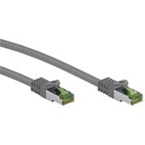 Goobay - RJ45 Patchkabel mit cat 8.1 s/ftp Rohkabel, grau, Kupferleiter, lszh halogenfreier Kabelmantel, RJ45-Stecker (cat 6A). Kabellänge 20 m