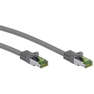 Goobay RJ45 patchkabel met CAT 8.1 S/FTP ruwe kabel, grijs (S/STP, S/FTP, CAT8.1, 20 m), Netwerkkabel