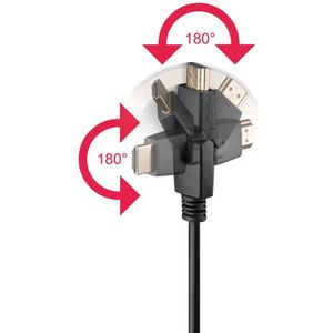 Pro HDMI 2.0 360� - Display Kabel - 3m - Schwarz