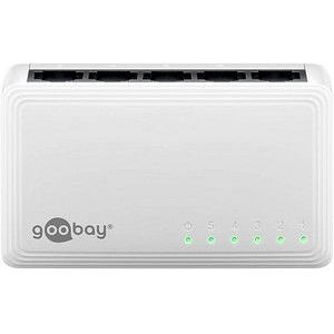 Goobay - 5-Port Gigabit Ethernet Netzwerk-Switch, 5x RJ45-Buchsen, Autonegotiation, 1000 Mbit/s.
