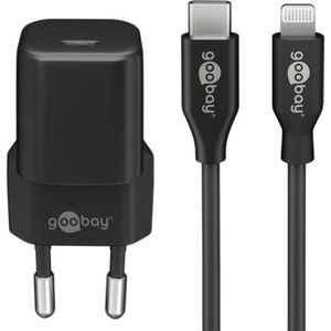 USB C oplader + USB Lightning kabel - Goobay