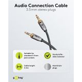 goobay 65275 Câble AUX stéréo audio 3,5 mm 3 m/câble jack pour écouteurs, autoradio, PC, tablette, câble haut-parleur/connexion plaqué or