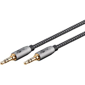 goobay 65276 3,5 mm stereo audio AUX-kabel 5 m/jackkabel voor hoofdtelefoon, autoradio, pc, tablet, luidsprekerkabel/aansluiting verguld