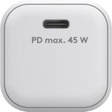 Goobay - usb-c™ pd GaN Schnellladegerät Nano (45 w) weiß, 1x USB-C™-Anschluss (Power Delivery). Farbversion weiß