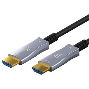 Actieve HDMI 2.1 Kabel - 8K 60Hz - Verguld - 10 meter - Zwart/Zilver