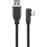 Goobay - USB 3.2 GEN 1 (USB3.0) Anschlusskabel - USB-C auf USB-A - 5Gbit/s - USB-Adapter - OTG Kabel - USB-C auf USB-A Anschlusskabel - 0.5m - 90° - 5Gbit/s - GEN 1 - schwarz