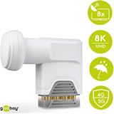 Goobay - Octo LNB - LNB - Wit - Voor 8 Deelnemers - 0,1 dB Ruisgetal