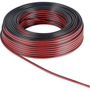 Luidsprekerkabel CCA - 2x0,75mm2 - Zwart/Rood - 10 meter