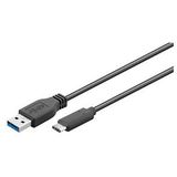Goobay - USB 3.2 GEN 1 (USB3.0) Anschlusskabel - USB-C auf USB-A - 5Gbit/s - USB-Adapter - OTG Kabel - USB-C auf USB-A Anschlusskabel - 0.5m - 5Gbit/s - GEN 1 - schwarz