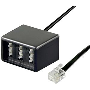 TAE Telefon-Adapter-Stecker - 3x TAE N F N- Buchse > RJ11 RJ14-Stecker (6P4C)