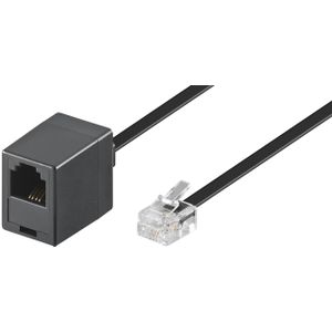 RJ11-Verlängerungskabel - 6 Meter - Schwarz - Goobay