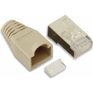 CAT5e RJ45 Connector - Afgeschermd - Inclusief Tule - Grijs