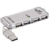Goobay - USB Hub - 4 Poorten - USB2.0 - Zilver - 0,05 Meter
