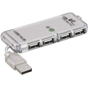 Goobay - USB Hub - 4 Poorten - USB2.0 - Zilver - 0,05 Meter