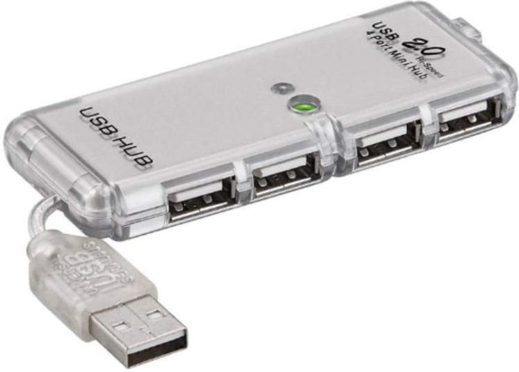 Goobay - USB Hub - 4 Poorten - USB2.0 - Zilver - 0,05 Meter